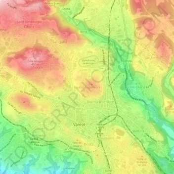 Biumo Superioreの地形図、標高、地勢