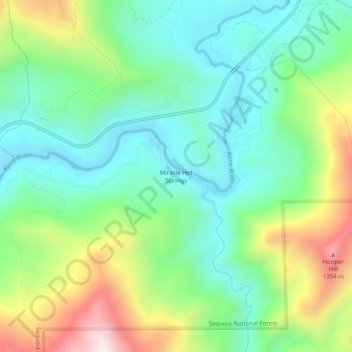 Miracle Hot Springsの地形図、標高、地勢