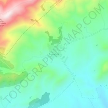 Almaâzizの地形図、標高、地勢