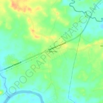 La Reformaの地形図、標高、地勢