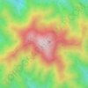 御前山の地形図、標高、地勢