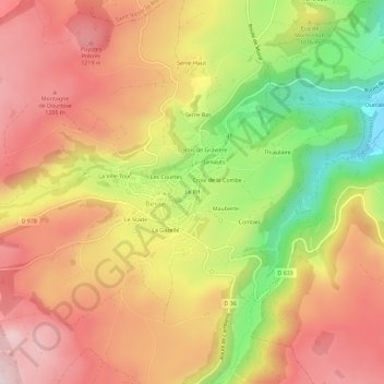 Le Rifの地形図、標高、地勢
