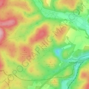 Kleine Höheの地形図、標高、地勢