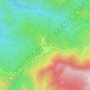 Purana Leikulの地形図、標高、地勢