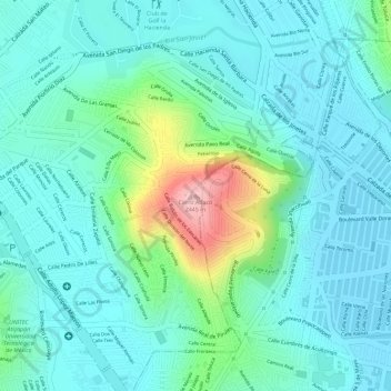 Cerro Atlacoの地形図、標高、地勢