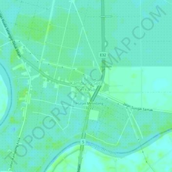 Kampung Seri Perkasaの地形図、標高、地勢