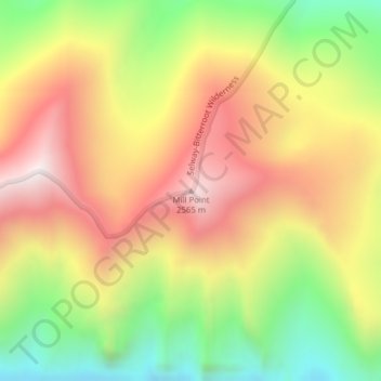 Mill Pointの地形図、標高、地勢