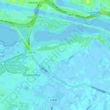 Kruiningergorsの地形図、標高、地勢