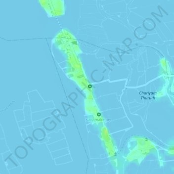 Kadamakkudyの地形図、標高、地勢