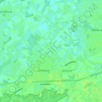 Beemdkantの地形図、標高、地勢