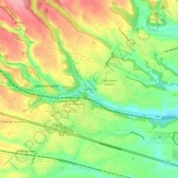 Sant'Annaの地形図、標高、地勢