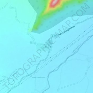 Kadaladiの地形図、標高、地勢