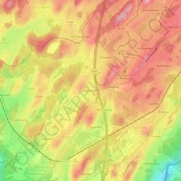 Lampertsweilerの地形図、標高、地勢