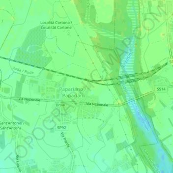 Ermellinoの地形図、標高、地勢