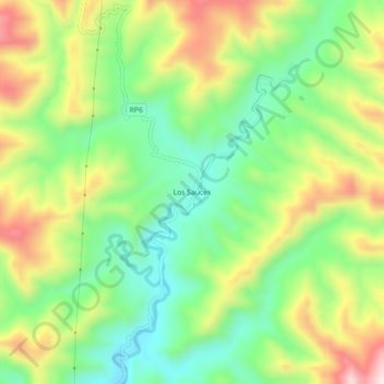 Los Saucesの地形図、標高、地勢