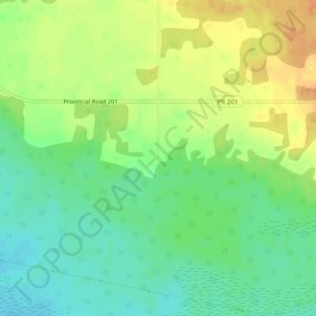 Menisinoの地形図、標高、地勢