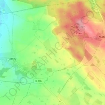 Poggendorfの地形図、標高、地勢