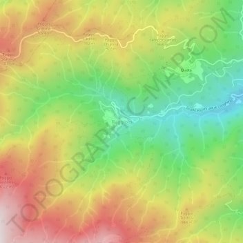 Raggioloの地形図、標高、地勢