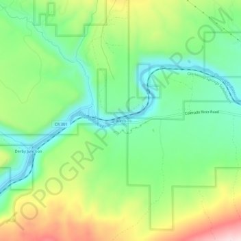 Burnsの地形図、標高、地勢