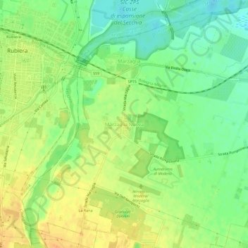 Marzaglia Nuovaの地形図、標高、地勢