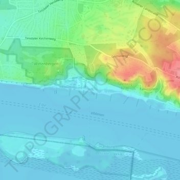 inoffizieller FKK Strandの地形図、標高、地勢