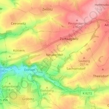 Neuwerderの地形図、標高、地勢