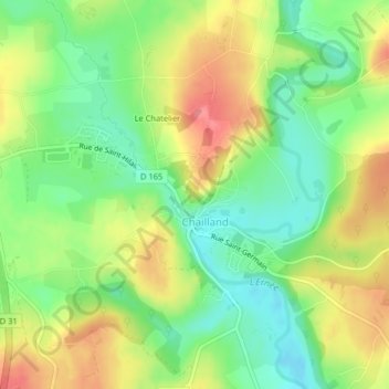 Rose Blancheの地形図、標高、地勢