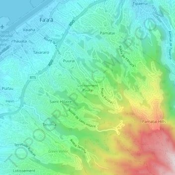 Lotissement Puuraiの地形図、標高、地勢