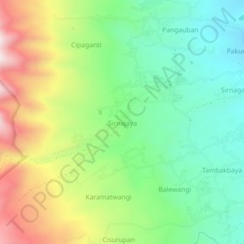 Sirnajayaの地形図、標高、地勢