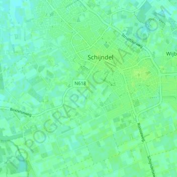 Venushoeveの地形図、標高、地勢