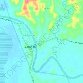 San Isidroの地形図、標高、地勢