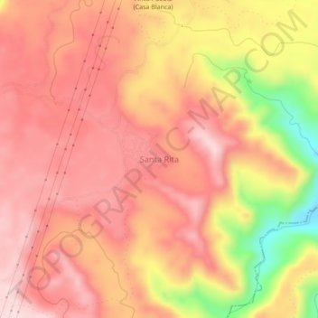 Santa Ritaの地形図、標高、地勢