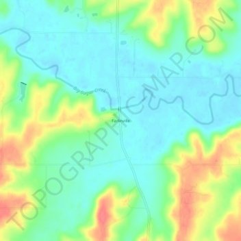 Farlinvilleの地形図、標高、地勢