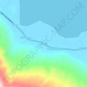 Kabaloの地形図、標高、地勢