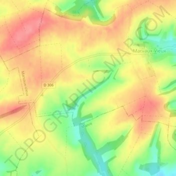 Mont d'Aureの地形図、標高、地勢