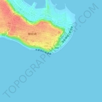 御前崎‣遠州灘県立自然公園の地形図、標高、地勢