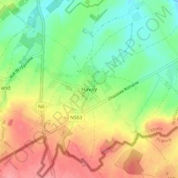Havayの地形図、標高、地勢