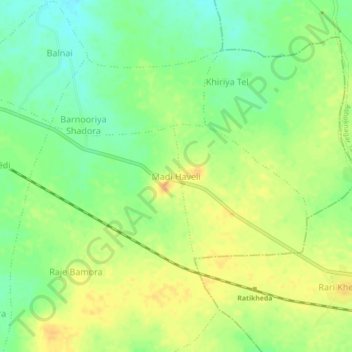 Madi Haveliの地形図、標高、地勢