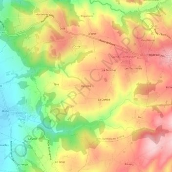 Bessolleの地形図、標高、地勢