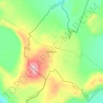 Maxtaloyaの地形図、標高、地勢