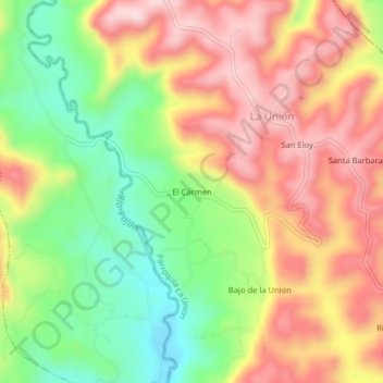 El Carmenの地形図、標高、地勢