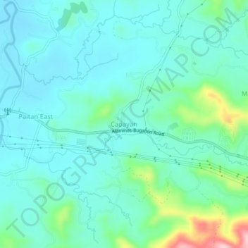 Caoayanの地形図、標高、地勢