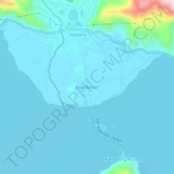 Asei Besarの地形図、標高、地勢