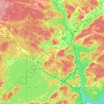 Onapingの地形図、標高、地勢