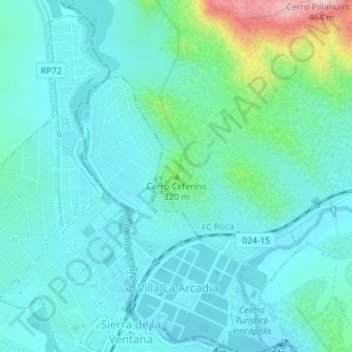 Cerro Ceferinoの地形図、標高、地勢