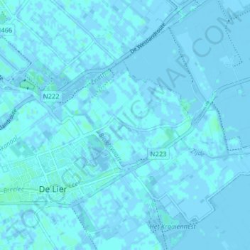 Blakerの地形図、標高、地勢