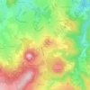 La Champ des Cayresの地形図、標高、地勢