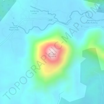Changkat Ponggingの地形図、標高、地勢