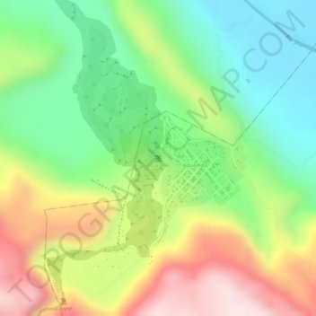 Agua Azulの地形図、標高、地勢
