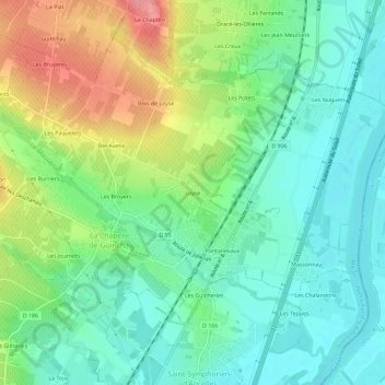 Loyseの地形図、標高、地勢